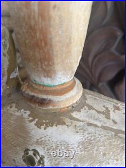 Antique Primitive Carved Candlestick Holder Wooden Folk Art Duck Decoy Handmade