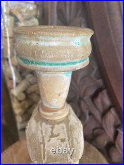 Antique Primitive Carved Candlestick Holder Wooden Folk Art Duck Decoy Handmade