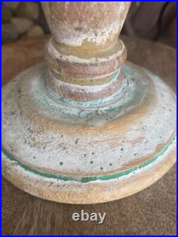 Antique Primitive Carved Candlestick Holder Wooden Folk Art Duck Decoy Handmade