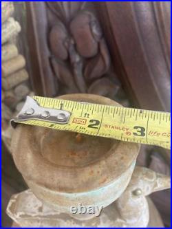 Antique Primitive Carved Candlestick Holder Wooden Folk Art Duck Decoy Handmade