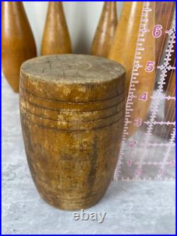 Antique Primitive wood Circus Juggling Pins Clubs 7 Lot Sorted Spalding Olympia