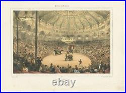 Antique Print of circus on the Champs-Élysées by Bry (1856)