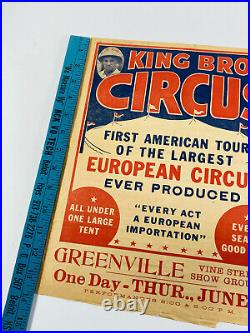 Antique RARE Allen King Bros Circus Carnival Poster courier Greenville Ohio OH