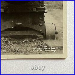 Antique RPPC Real Photograph Postcard Circus Adorable Dog Canon Odd San Diego CA