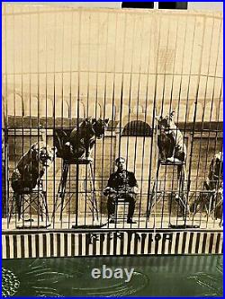 Antique Real Photo Postcard Rppc Magician Circus Performer In Cage W Lions