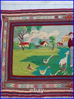 Antique Rug Nature and Animal Garden Carpet Rug, Tapestry Rug Wall Decor Rug