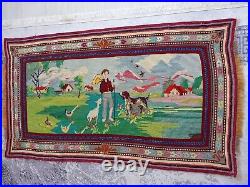 Antique Rug Nature and Animal Garden Carpet Rug, Tapestry Rug Wall Decor Rug