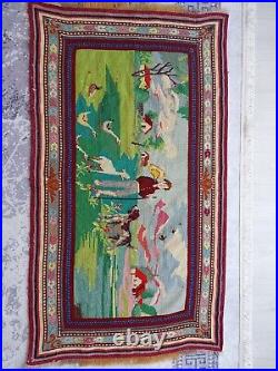 Antique Rug Nature and Animal Garden Carpet Rug, Tapestry Rug Wall Decor Rug