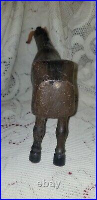 Antique SCHOENHUT WOODEN PAINTED HUMPTY DUMPTY CIRCUS DONKEY TOY GLASS EYES