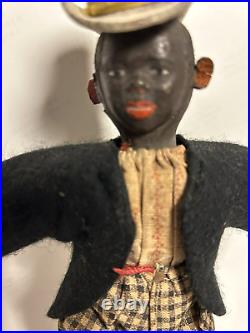Antique Schoenhut Black Lead Man Clown Molded Head Humpty Dumpty Circus