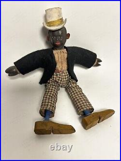 Antique Schoenhut Black Lead Man Clown Molded Head Humpty Dumpty Circus