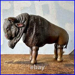 Antique Schoenhut Buffalo Humpty Dumpty Circus Toy Painted Eye Bison 8 Inches