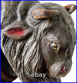 Antique Schoenhut Buffalo Humpty Dumpty Circus Toy Painted Eye Bison 8 Inches
