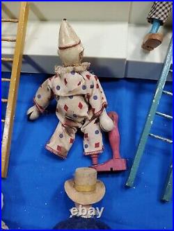 Antique Schoenhut Circus And More 7 Figures And 5 Ladders Early 1920s Toy