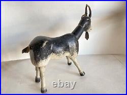 Antique Schoenhut Circus Billy Goat with Glass Eyes 8 long All Original Paint