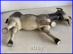 Antique Schoenhut Circus Billy Goat with Glass Eyes 8 long All Original Paint