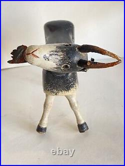 Antique Schoenhut Circus Billy Goat with Glass Eyes 8 long All Original Paint