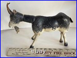 Antique Schoenhut Circus Billy Goat with Glass Eyes 8 long All Original Paint