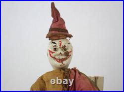 Antique Schoenhut Circus Clown from Humpty Dumpty Circus Toy Set Pink/Yellow