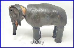 Antique Schoenhut Circus Elephant 6 Very Good Condition for Age Painted Eyes