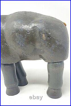 Antique Schoenhut Circus Elephant 6 Very Good Condition for Age Painted Eyes