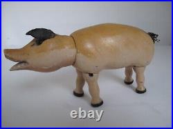 Antique Schoenhut Circus Pig Very Good Paint and Glass Eyes