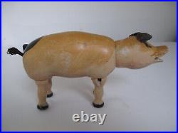 Antique Schoenhut Circus Pig Very Good Paint and Glass Eyes