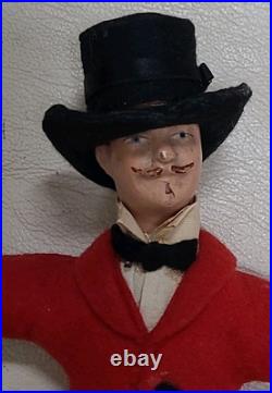 Antique Schoenhut Circus Ringmaster 7 tall Humpty Dumpty Wood Felt