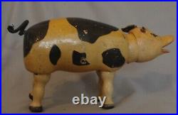 Antique Schoenhut Glass Eye Spotted Pig, Humpty Dumpty Circus, American folk art