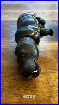 Antique Schoenhut HIPPO Hippopotamus Humpty Dumpty Circus Wood Missing Leg
