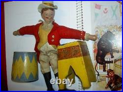 Antique Schoenhut HUMPTY DUMPTY Ringmaster jointed circus figure toy & two props