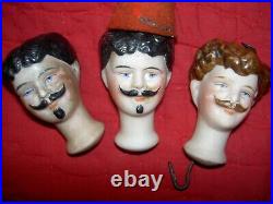 Antique Schoenhut HUMPTY DUMPTY Ringmaster jointed circus figure toy & two props