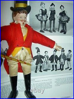 Antique Schoenhut HUMPTY DUMPTY Ringmaster jointed circus figure toy & two props