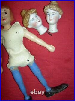 Antique Schoenhut HUMPTY DUMPTY Ringmaster jointed circus figure toy & two props