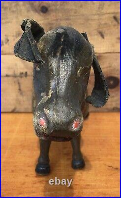 Antique Schoenhut Hand Painted Carved Wooden Humpty Dumpty Circus Donkey Toy