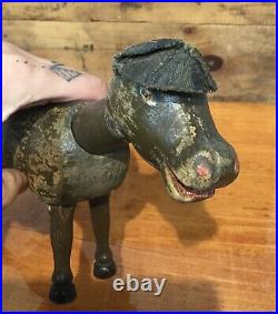 Antique Schoenhut Hand Painted Carved Wooden Humpty Dumpty Circus Donkey Toy