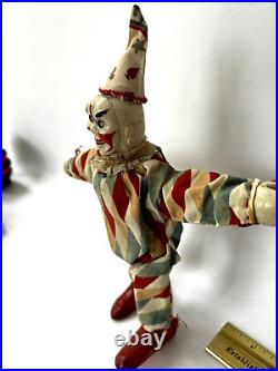 Antique Schoenhut Harliquinn Clown Molded Head Humpty Dumpty Circus