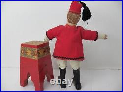 Antique Schoenhut Humpty Dumpty 2 Items, Lion Tamer And Decorative Pedestal