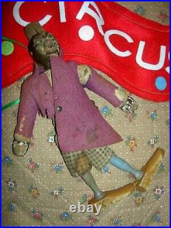 Antique, Schoenhut Humpty Dumpty Circus, Black Dude, j'td. Toy figure to restore