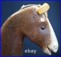 Antique Schoenhut Humpty Dumpty Circus Brown Horse With Glass Eyes