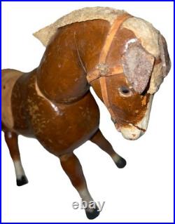Antique Schoenhut Humpty Dumpty Circus Brown Horse with Glass Eyes Original- Ex+