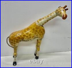 Antique Schoenhut Humpty Dumpty Circus Carved and Painted Wooden Giraffe