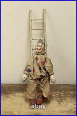 Antique Schoenhut Humpty Dumpty Circus Clown 8 tall-2 Part Head RARE