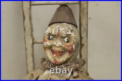 Antique Schoenhut Humpty Dumpty Circus Clown 8 tall-2 Part Head RARE