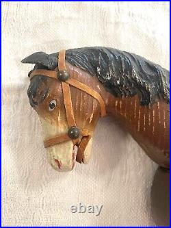 Antique Schoenhut Humpty Dumpty Circus Painted Eye Horse with Original Saddle