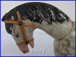 Antique Schoenhut Humpty Dumpty Circus Painted White & Black Dapple Horse