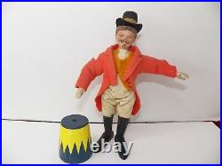 Antique Schoenhut Humpty Dumpty Circus Ring Master & Pedestal
