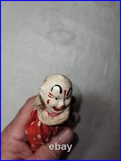 Antique Schoenhut Humpty Dumpty Circus Wood Clown #2 Hand Painted Red Outfit