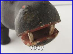 Antique Schoenhut Humpty Dumpty Circus Wood Hippopotamus with Painted Eyes 9 1/2