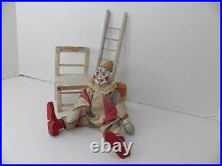 Antique Schoenhut Humpty Dumpty Early Clown, Chair, Ladder, Barrel